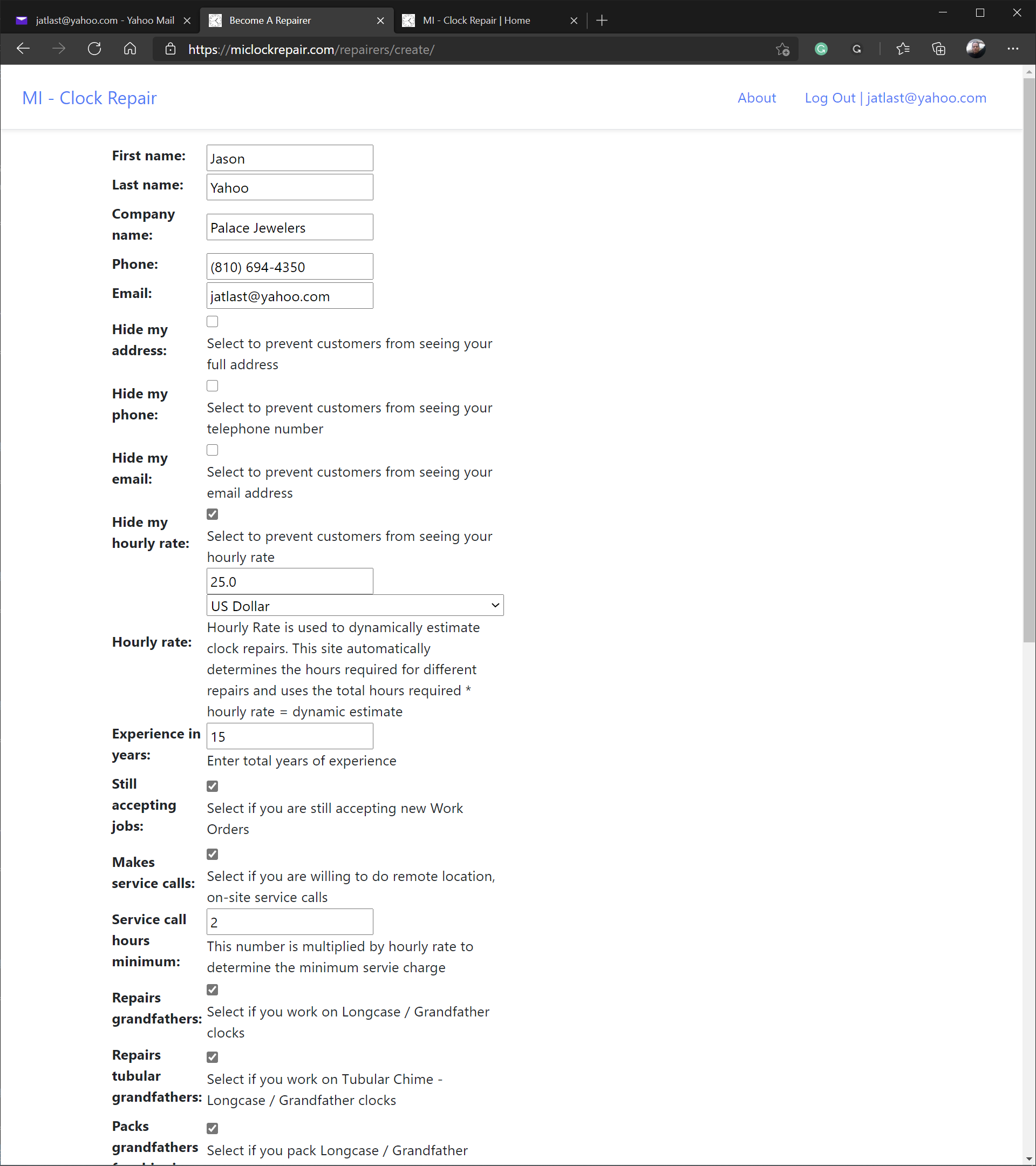 Fill out the Customer Information form